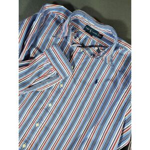 Ralph Lauren Classic Fit Striped L/S Button Up Casual Shirt Men's Size 2XL